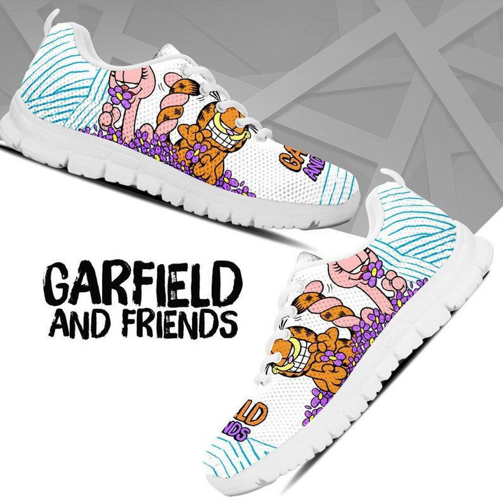 Garfield And Friends Sneaker, Cartoon Canvas Shoes, Movie Sneaker ver6 birthday gift Fashion white Shoes Fly Sneakers  men and women size  US