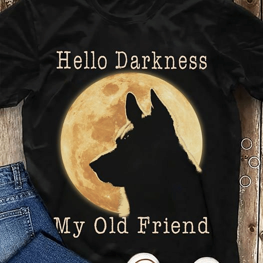 Wolf hello darkness my old friend animals T shirt hoodie sweater  size S-5XL