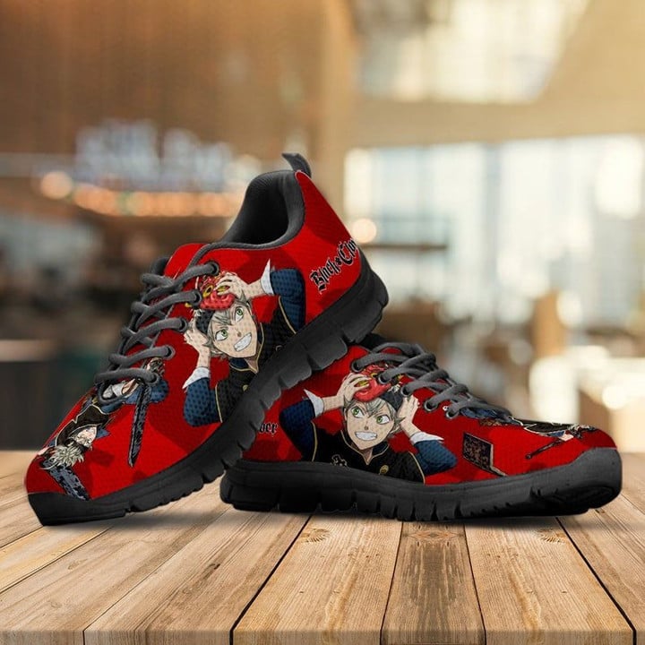 Black Clover Shoes, Asta Custom Shoes, Anime Gift Shoes, Manga Custom Sneaker black Shoes birthday gift Fashion Fly Sneakers  men and women size  US