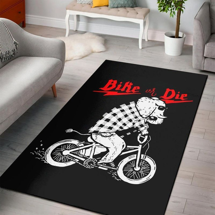 Bike Or Die Area Rug Living Room Rug Home Decor Floor Decor 