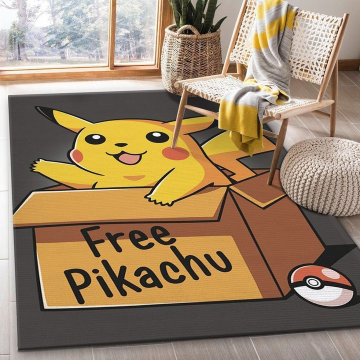 Free Pikachu Pokemon Disney Area Rug Living Room Rug Home Decor Floor Decor 