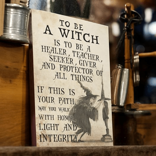 To Be A Witch Is To Be A Healer Teacher Seeker Giver And Protector Of All Things Home Living Room Wall Decor Vertical Poster Canvas 