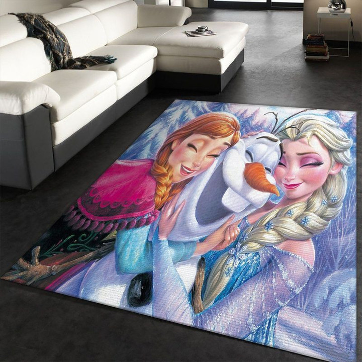 Frozen Elsa Anna Olaf Area Rug Living Room Rug Home Decor Floor Decor 
