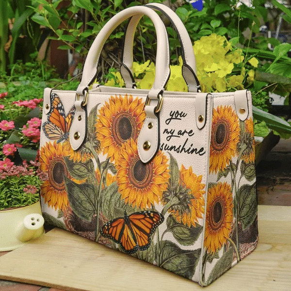 Sunflower You Are My Sunshine Leather Bag Handbag  TD6