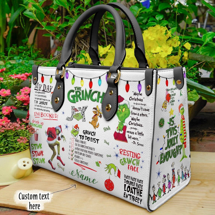 The Grinch Leather Bag Personalized to Do List