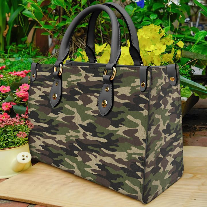 Army Green Camouflage Leather Bag Handbag DV