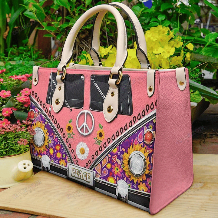 Hippie Peace Pink Leather Bag HA33