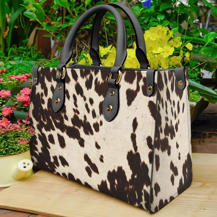 Brown Cowhide Leather Bag Handbag DV
