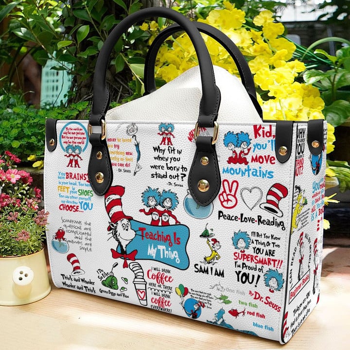 Dr. Seuss Teaching Is My Thing Leather Bag