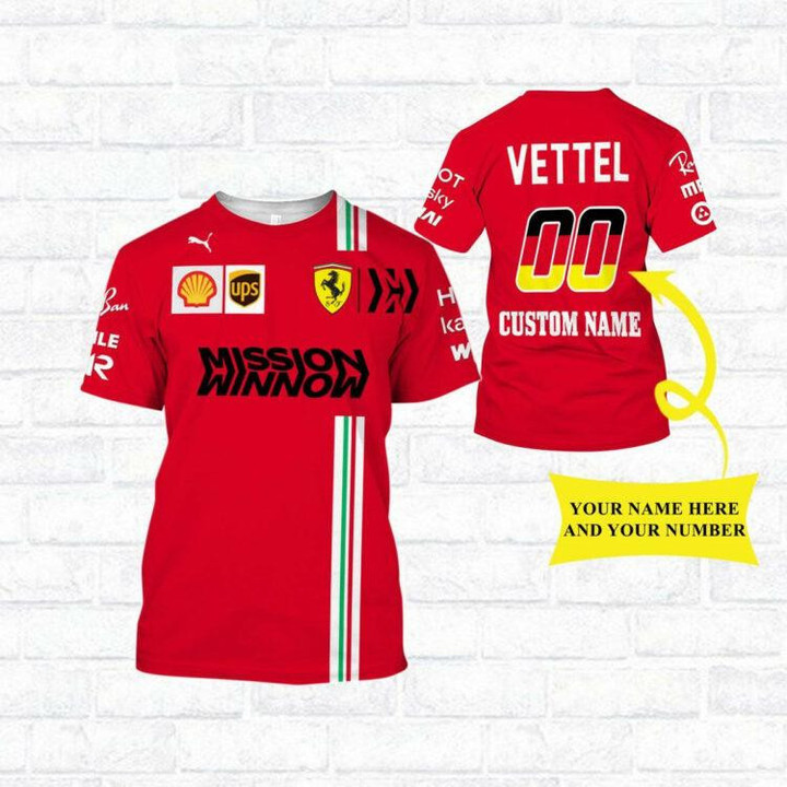 Custom Name And Number Scuderia Ferrari Luxyry Racing Car F1 8K134 Fan Gift 3D T shirt Sweatshirt II0