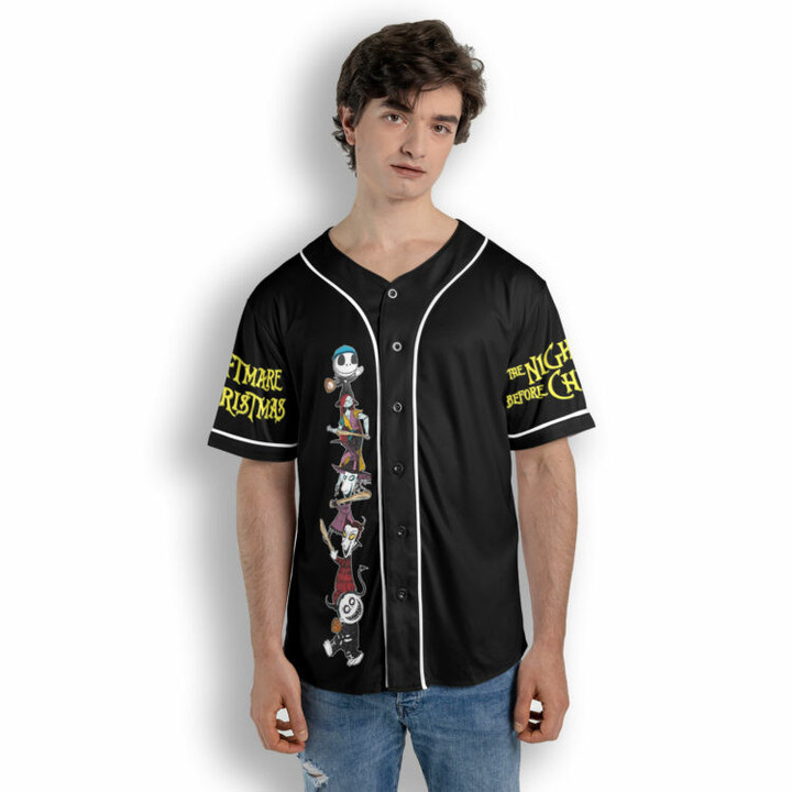 Tim Burton Disney Baseball Jersey, Nightmare Before Christmas Baseball Jersey Shirt No19