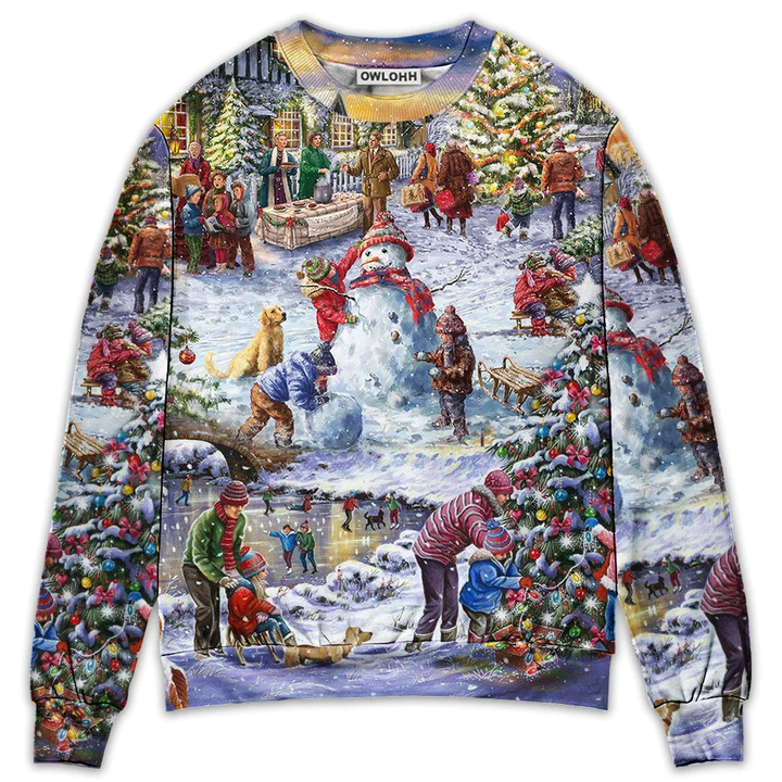 Christmas Winter Holiday Santa Claus Is Coming - Sweater - Ugly Christmas Sweaters - Owl Ohh