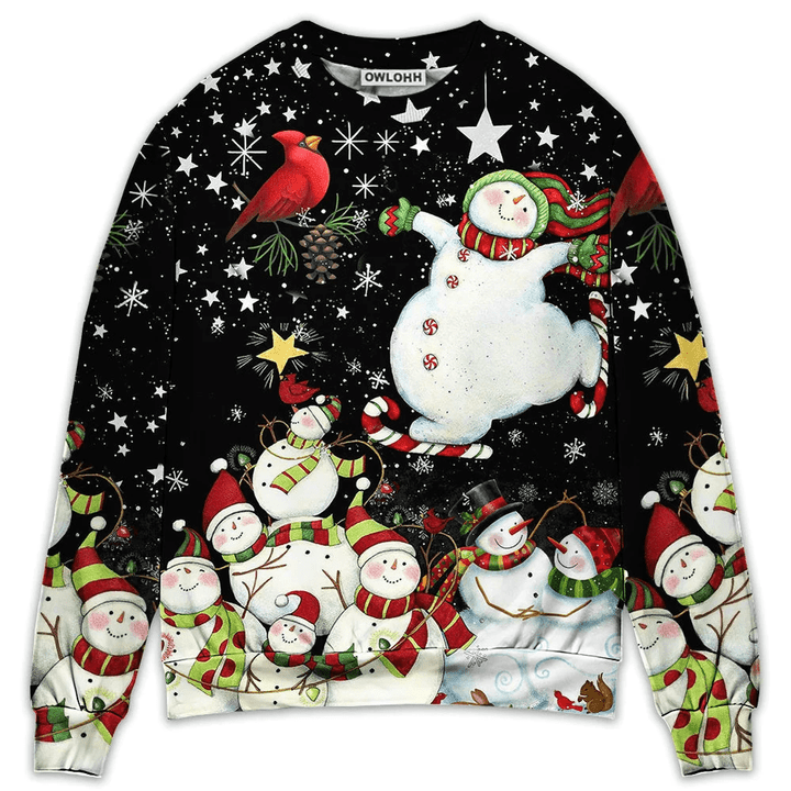 Christmas The World Of Christmas With Snowman - Sweater - Ugly Christmas Sweaters - Owl Ohh
