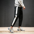 Mens Jogger Pants Ankle-Length  Striped Cotton Streetwear Trendy Joggers