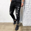 Men Skinny Stretch Distressed Ripped Freyed Slim Fit Jeans