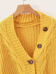 Single Breasted Twist Cable Knit Cardigan