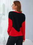 Women Two Tone Drop Shoulder Sweater