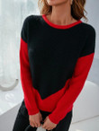 Women Two Tone Drop Shoulder Sweater