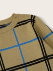 Round Neck Plaid Sweater