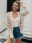 Simplee Leopard Button Front Fuzzy Cardigan