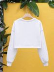 Women RaddishRoot Strawberry Print Drop Shoulder Crop Sweatshirt