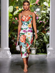 Women Floral Print Drape Detail Cami Dress