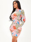 Women Leopard & Tropical Print Bodycon Dress
