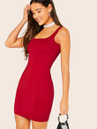 Form Fitted Solid Tank Dress
