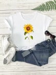 Women Sunflower And Slogan Graphic Tee