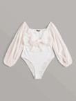 Solid Rib-knit Fitted Bodysuit