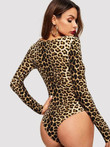 Leopard Print Form Fitting Bodysuit