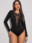 Contrast Mesh Fitted Bodysuit
