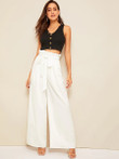 Paperbag Waist Belted Palazzo Pants