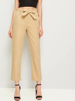 Solid Self Tie Tailored Pants