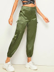 Chain Detail Pocket Side Cargo Pants