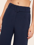 Square Belted Wide Leg Culotte Pants