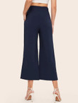 Square Belted Wide Leg Culotte Pants