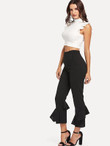 Tiered Flare Leg Pants