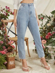 Women Light Wash Jeans Without Knot