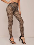 High Waist Leopard Mesh Sheer Leggings