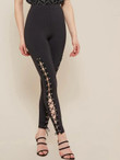 High Waist Lace Up Side Leggings