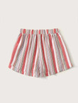 Women Tie Waist Striped Shorts