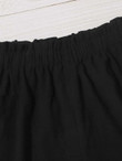 Women Frill Waist Pocket Patched Shorts