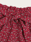 Women Ditsy Floral Paperbag Belted Shorts