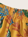 Women Tropical Print Wide Leg Shorts