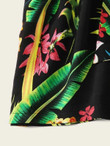 Women Paperbag Waist Tropical Print Shorts