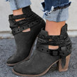 Women Boots New Fashion Style Suede Leather Buckle High Heeled Zipper Ankle Boots