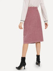 Side Button Corduroy Skirt