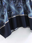Scarf Print Asymmetric Hem Skirt