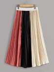 Cut And Sew Pleated Midi Skirt